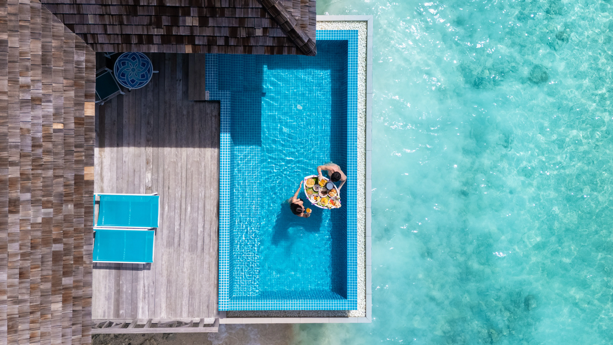 A floating breakfast with endless ocean views is one of the experiences many travellers look forward to in the Maldives.